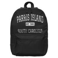 Parris Island South Carolina SC Vintage 16 in Basic Backpack