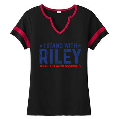 #ProtectWomensSports I Stand With Riley Gaines Ladies Halftime Notch Neck Tee