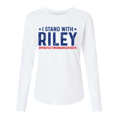 #ProtectWomensSports I Stand With Riley Gaines Womens Cotton Relaxed Long Sleeve T-Shirt