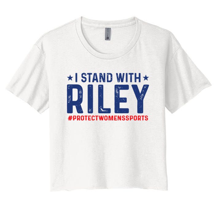 #ProtectWomensSports I Stand With Riley Gaines Women's Crop Top Tee