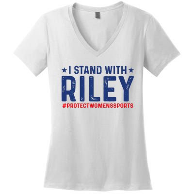 #ProtectWomensSports I Stand With Riley Gaines Women's V-Neck T-Shirt