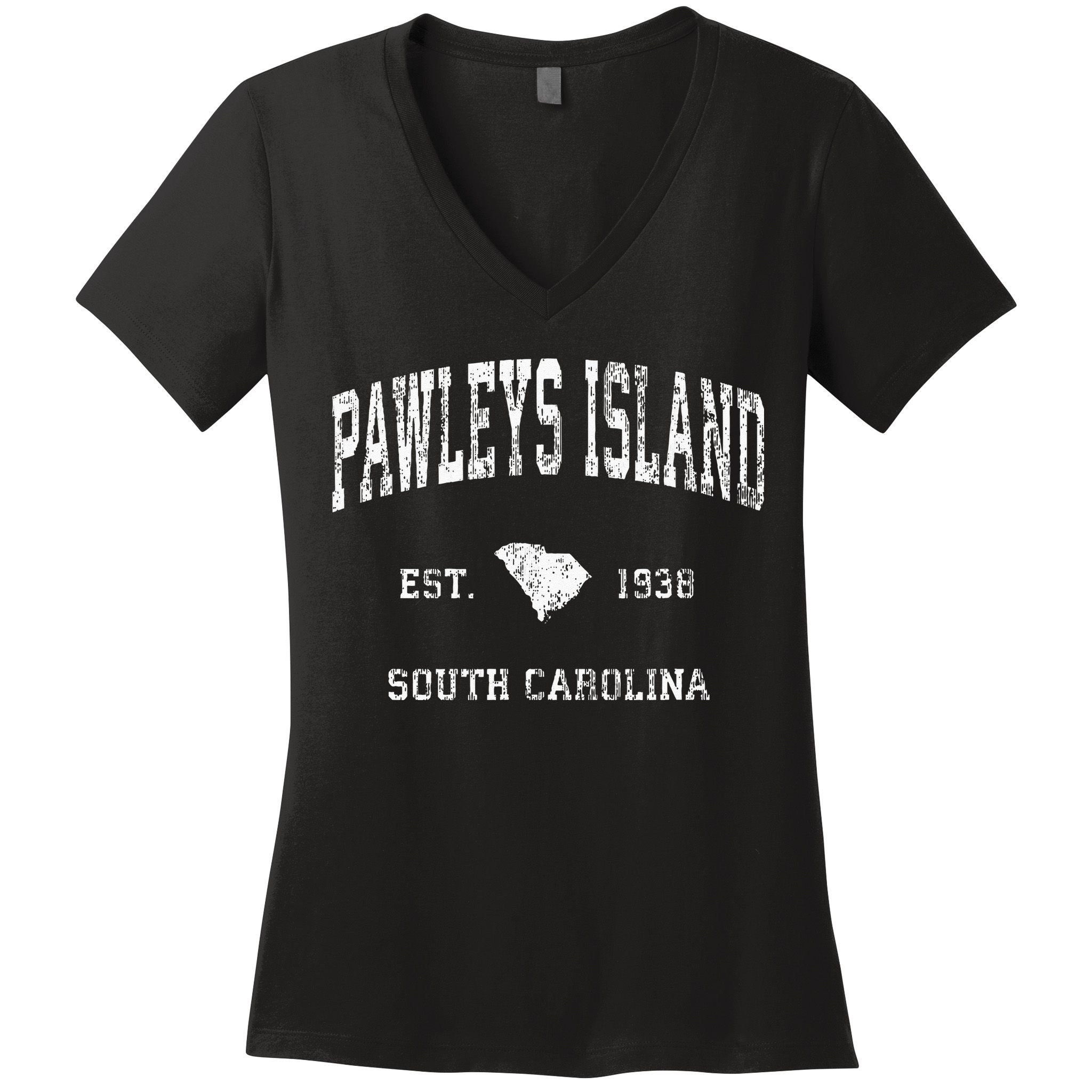 Pawleys Island South Carolina SC Vintage Athletic Sports Des Women's V-Neck T-Shirt