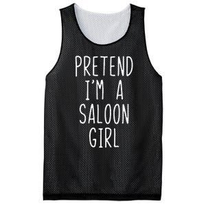 Pretend IM Saloon Girl Costume Halloween Lazy Easy Western Mesh Reversible Basketball Jersey Tank