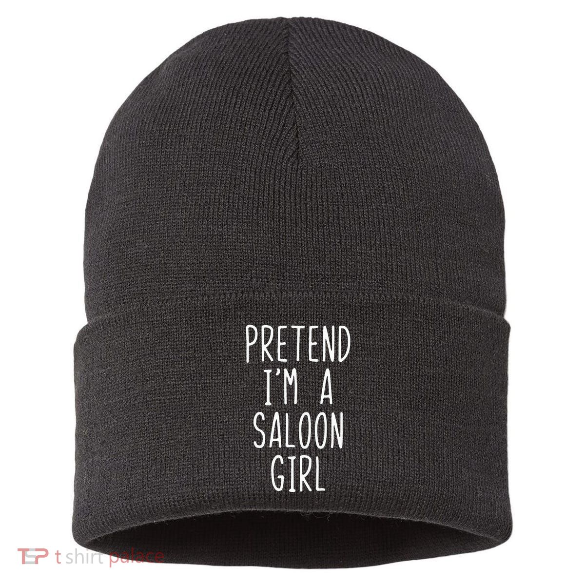 Pretend IM Saloon Girl Costume Halloween Lazy Easy Western Sustainable Knit Beanie