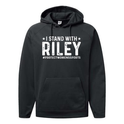 #ProtectWomensSports I Stand With Riley Gaines Performance Fleece Hoodie