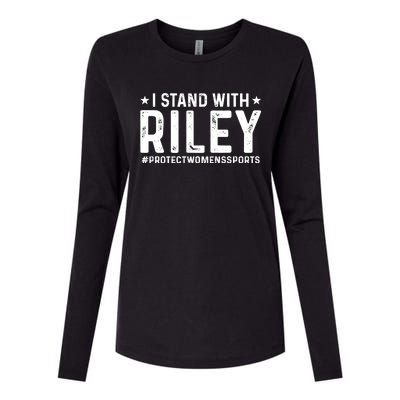 #ProtectWomensSports I Stand With Riley Gaines Womens Cotton Relaxed Long Sleeve T-Shirt