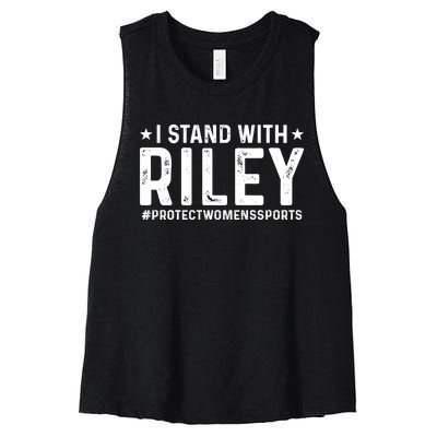 #ProtectWomensSports I Stand With Riley Gaines Women's Racerback Cropped Tank