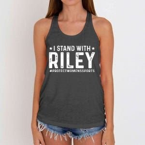 #ProtectWomensSports I Stand With Riley Gaines Women's Knotted Racerback Tank