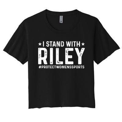 #ProtectWomensSports I Stand With Riley Gaines Women's Crop Top Tee