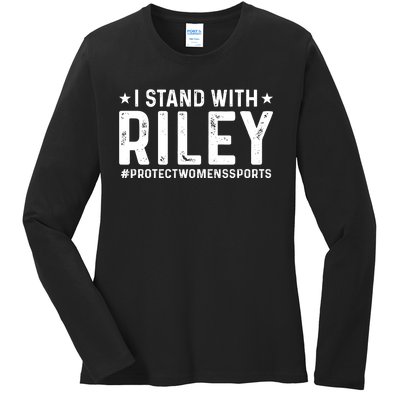 #ProtectWomensSports I Stand With Riley Gaines Ladies Long Sleeve Shirt