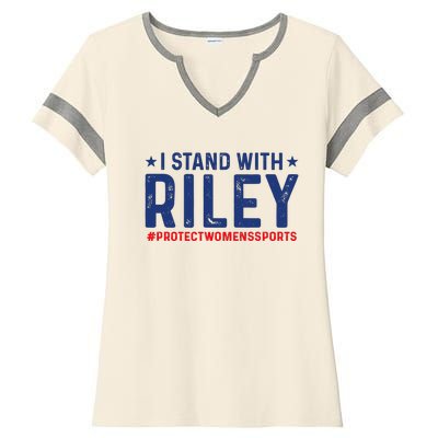 #ProtectWomensSports I Stand With Riley Gaines Ladies Halftime Notch Neck Tee