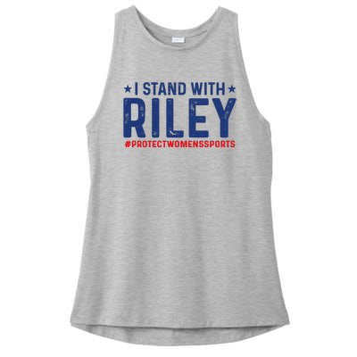 #ProtectWomensSports I Stand With Riley Gaines Ladies PosiCharge Tri-Blend Wicking Tank