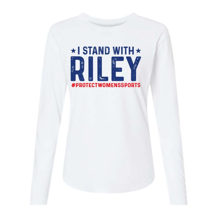 #ProtectWomensSports I Stand With Riley Gaines Womens Cotton Relaxed Long Sleeve T-Shirt