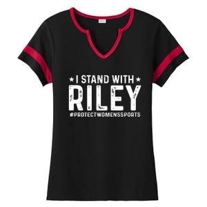 #ProtectWomensSports I Stand With Riley Gaines Ladies Halftime Notch Neck Tee