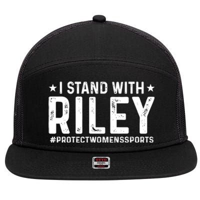 #ProtectWomensSports I Stand With Riley Gaines 7 Panel Mesh Trucker Snapback Hat