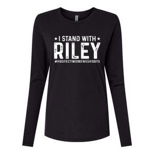 #ProtectWomensSports I Stand With Riley Gaines Womens Cotton Relaxed Long Sleeve T-Shirt