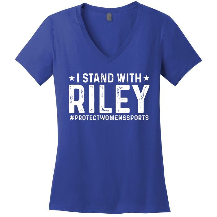 #ProtectWomensSports I Stand With Riley Gaines Women's V-Neck T-Shirt