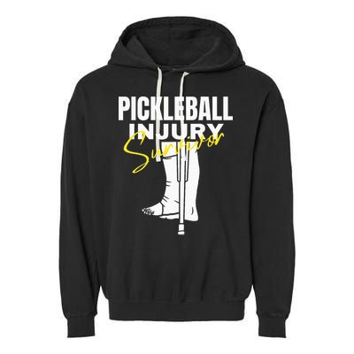 Pickleball Injury Survivor Funny Dink Player Team Paddleball Garment-Dyed Fleece Hoodie