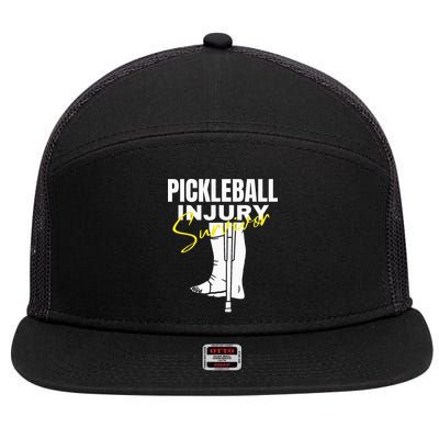Pickleball Injury Survivor Funny Dink Player Team Paddleball 7 Panel Mesh Trucker Snapback Hat