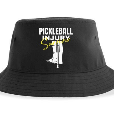 Pickleball Injury Survivor Funny Dink Player Team Paddleball Sustainable Bucket Hat