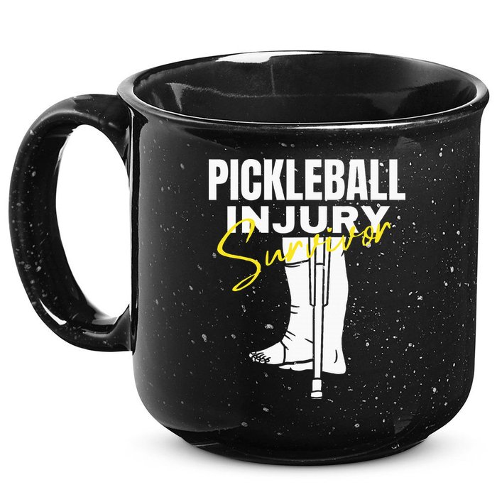 Pickleball Injury Survivor Funny Dink Player Team Paddleball 15oz Campfire Ceramic Mug