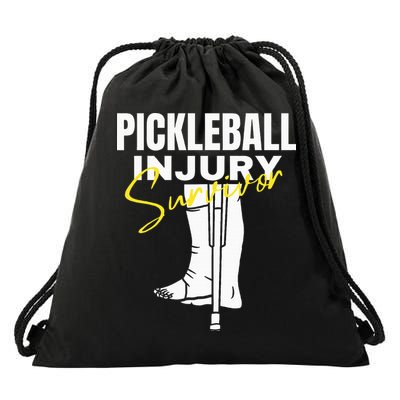 Pickleball Injury Survivor Funny Dink Player Team Paddleball Drawstring Bag