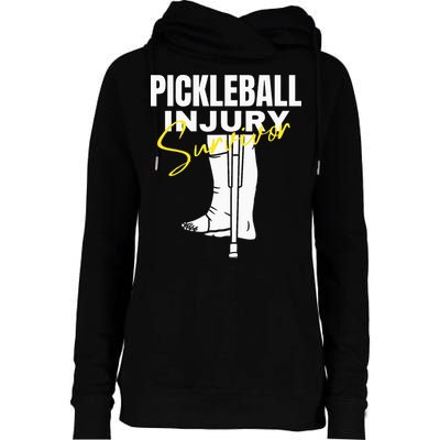 Pickleball Injury Survivor Funny Dink Player Team Paddleball Womens Funnel Neck Pullover Hood