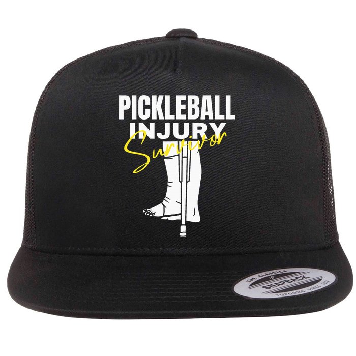 Pickleball Injury Survivor Funny Dink Player Team Paddleball Flat Bill Trucker Hat