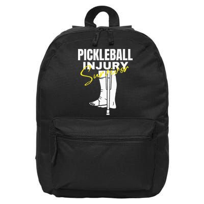 Pickleball Injury Survivor Funny Dink Player Team Paddleball 16 in Basic Backpack