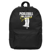 Pickleball Injury Survivor Funny Dink Player Team Paddleball 16 in Basic Backpack