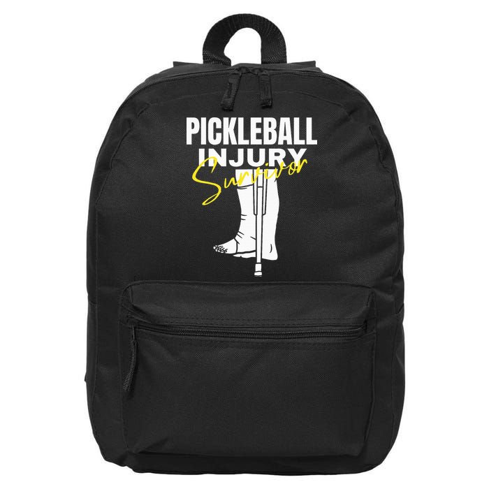 Pickleball Injury Survivor Funny Dink Player Team Paddleball 16 in Basic Backpack