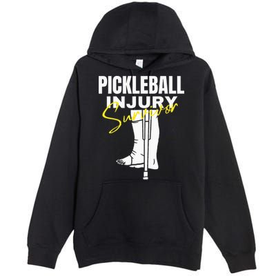 Pickleball Injury Survivor Funny Dink Player Team Paddleball Premium Pullover Hoodie