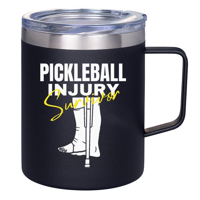 Pickleball Injury Survivor Funny Dink Player Team Paddleball 12oz Stainless Steel Coffee Mug