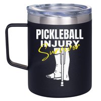 Pickleball Injury Survivor Funny Dink Player Team Paddleball 12oz Stainless Steel Coffee Mug