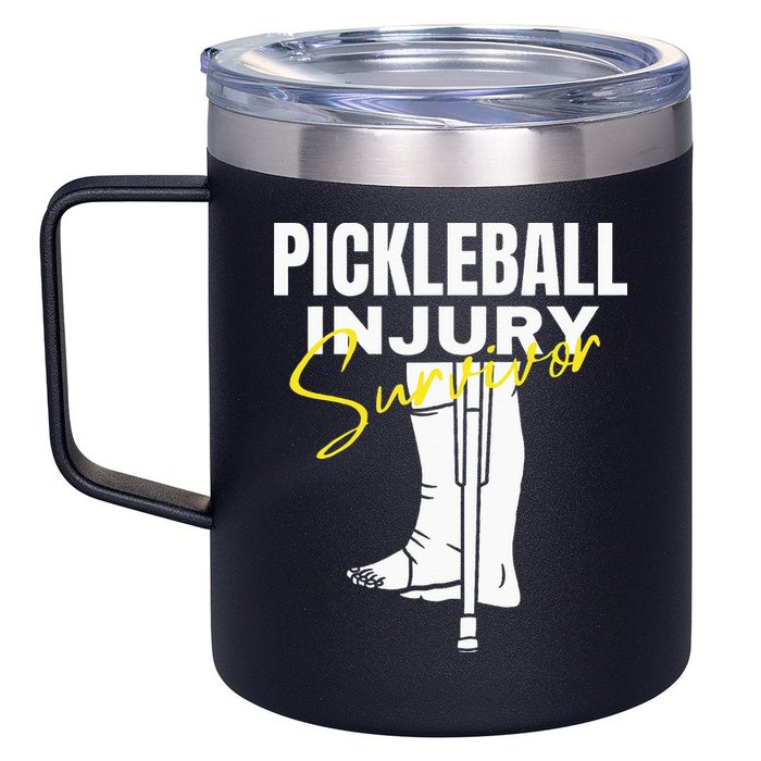 Pickleball Injury Survivor Funny Dink Player Team Paddleball 12oz Stainless Steel Coffee Mug