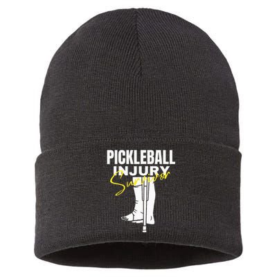 Pickleball Injury Survivor Funny Dink Player Team Paddleball Sustainable Knit Beanie