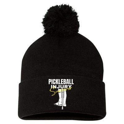 Pickleball Injury Survivor Funny Dink Player Team Paddleball Pom Pom 12in Knit Beanie