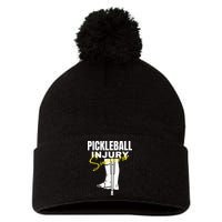 Pickleball Injury Survivor Funny Dink Player Team Paddleball Pom Pom 12in Knit Beanie