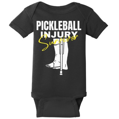 Pickleball Injury Survivor Funny Dink Player Team Paddleball Baby Bodysuit