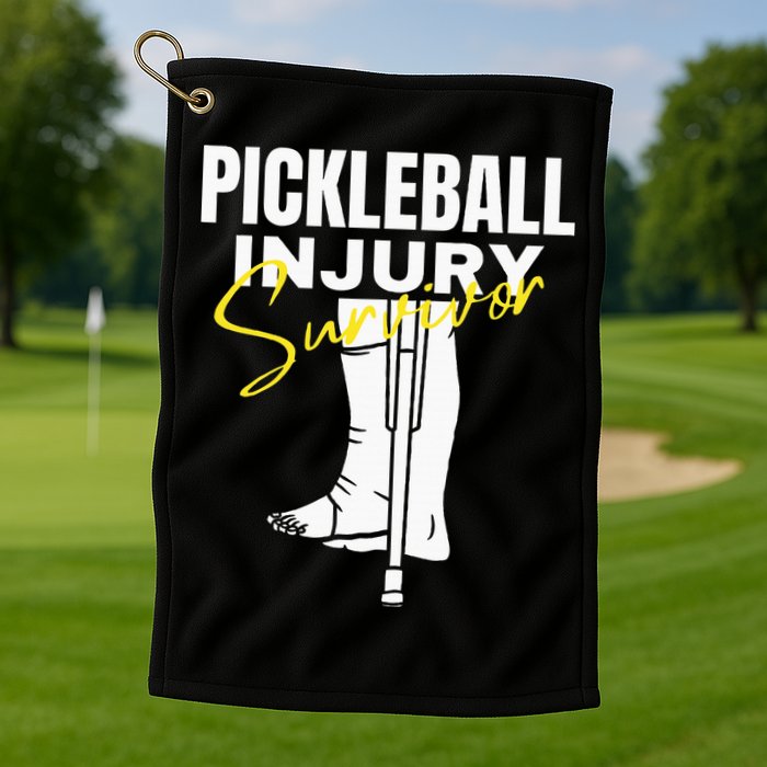 Pickleball Injury Survivor Funny Dink Player Team Paddleball Golf Towel