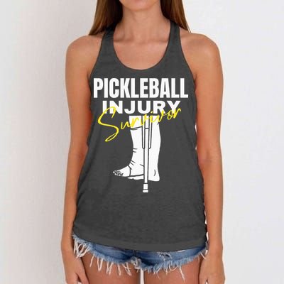 Pickleball Injury Survivor Funny Dink Player Team Paddleball Women's Knotted Racerback Tank