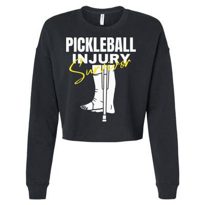 Pickleball Injury Survivor Funny Dink Player Team Paddleball Cropped Pullover Crew