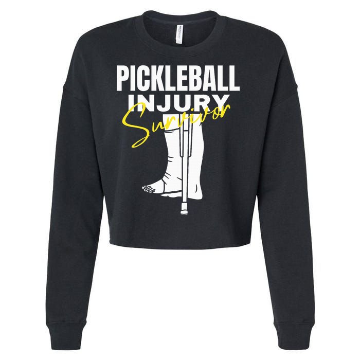 Pickleball Injury Survivor Funny Dink Player Team Paddleball Cropped Pullover Crew