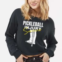 Pickleball Injury Survivor Funny Dink Player Team Paddleball Cropped Pullover Crew