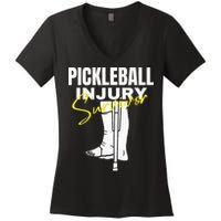 Pickleball Injury Survivor Funny Dink Player Team Paddleball Women's V-Neck T-Shirt