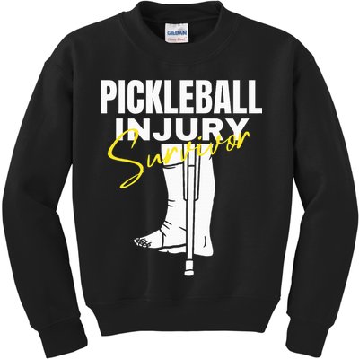 Pickleball Injury Survivor Funny Dink Player Team Paddleball Kids Sweatshirt