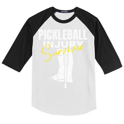 Pickleball Injury Survivor Funny Dink Player Team Paddleball Kids Colorblock Raglan Jersey