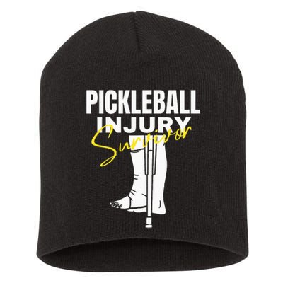 Pickleball Injury Survivor Funny Dink Player Team Paddleball Short Acrylic Beanie