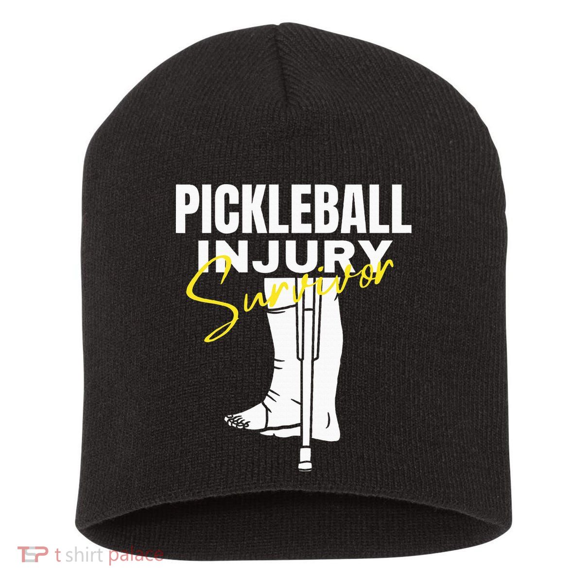 Pickleball Injury Survivor Funny Dink Player Team Paddleball Short Acrylic Beanie