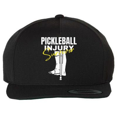 Pickleball Injury Survivor Funny Dink Player Team Paddleball Wool Snapback Cap